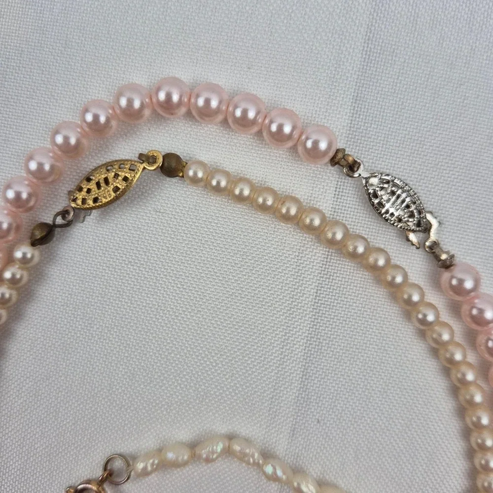 Vtg Pearl Jewelry Lot Necklace 16